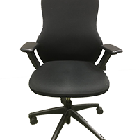 Black Fabric Office Chairs with Adjustable Arms