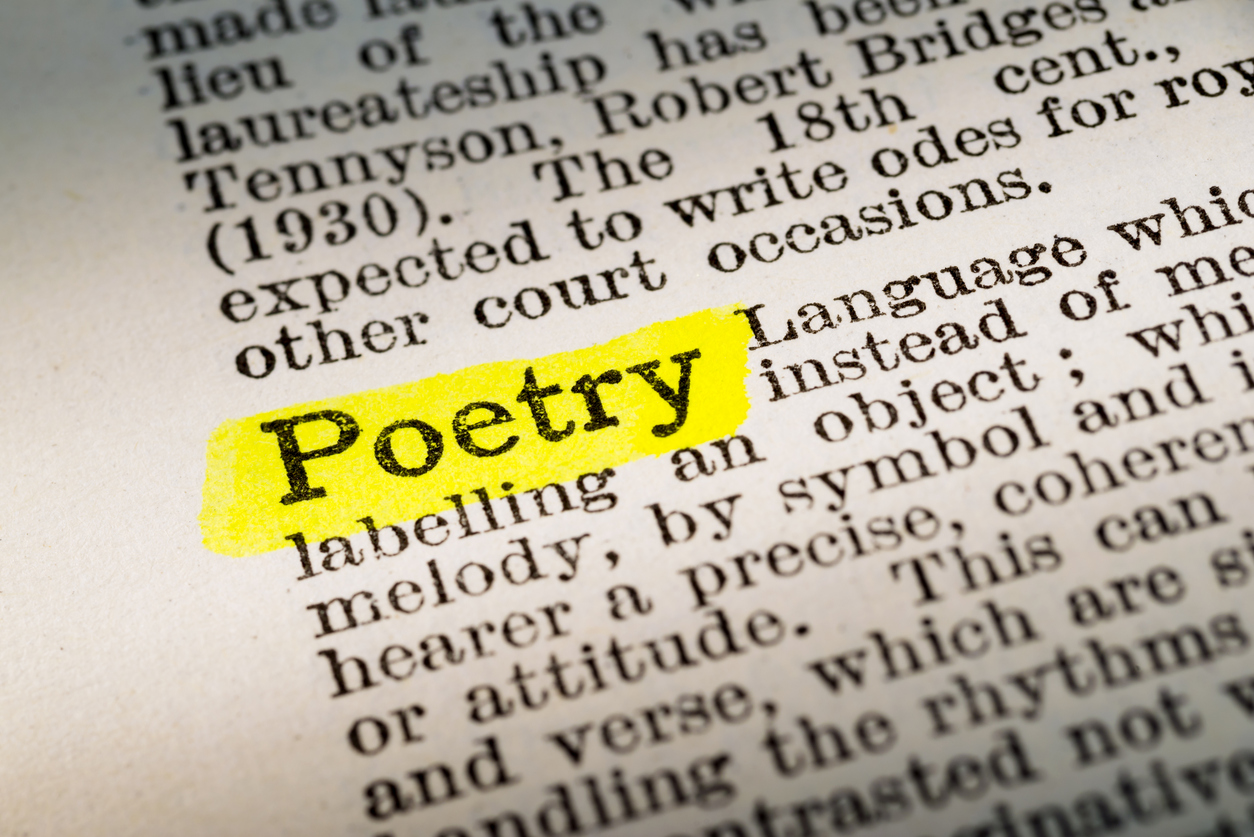 The term Poetry - dictionary definition highlighted with yellow marker