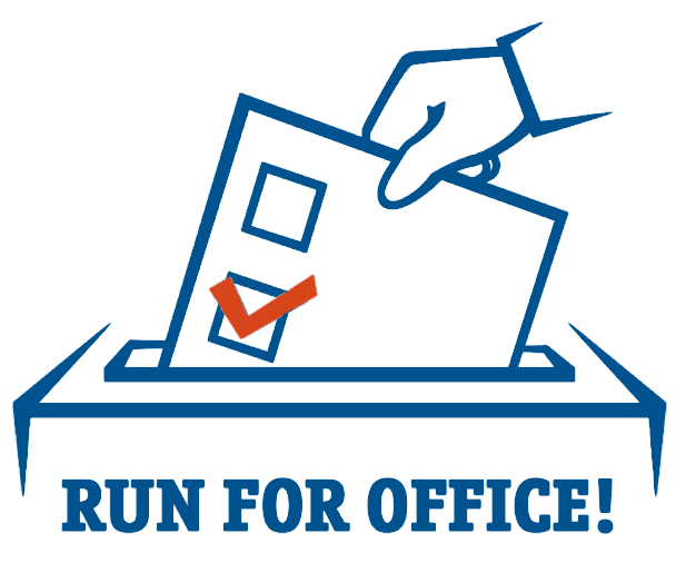 Run for office ballot in ballot box